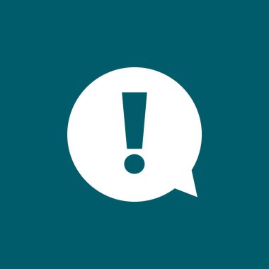 Ünlem işareti. Tehlike uyarı sembolü. Düz tasarım stili. Vektör.