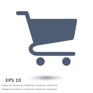 Grafik alışveriş düz simgesi. Bir ürünü Sepete Ekle.