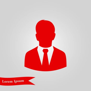 Kullanıcı simgesi bir iş takım elbiseli adam. Düz tasarım stili.
