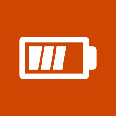 Pil şarj simge vektör. Düz tasarım stili.