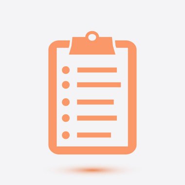 Listesi vektör simgesini denetleyin. Alışveriş listesi simgesi. Düz tasarım stili.