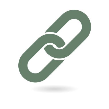 Bağlantı tek simge. Zincir bağlantı simgesi. Kaynağına bağlantı simgesi.