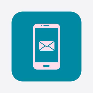Akıllı telefon e-posta veya sms simgesi. Mobil posta işareti simgesi.