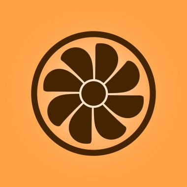 Egzoz fan simge. Vantilatör sembolü. Düz tasarım stili.