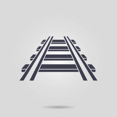 Demiryolu simgesi. İşareti tren. Parça yolu sembolü.  