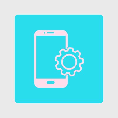 Akıllı telefon hizmetleri simgesi. Mobil kullanıcılar için destek.