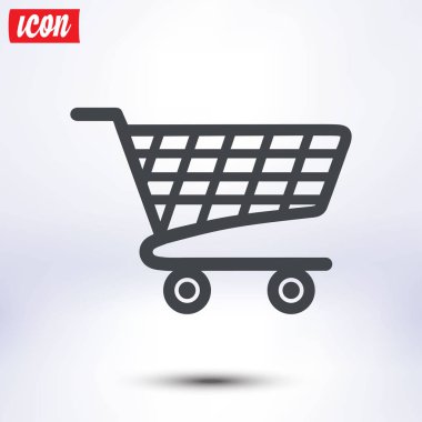 Grafik alışveriş düz simgesi. Bir ürünü Sepete Ekle.