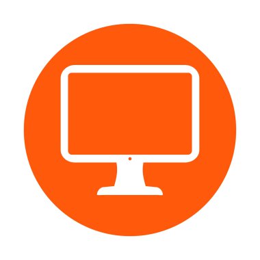 Bilgisayar ekran işareti simgesi. Düz tasarım stili.