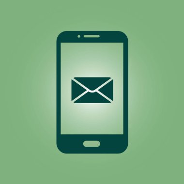 Akıllı telefon e-posta veya sms simgesi. Mobil posta işareti simgesi.
