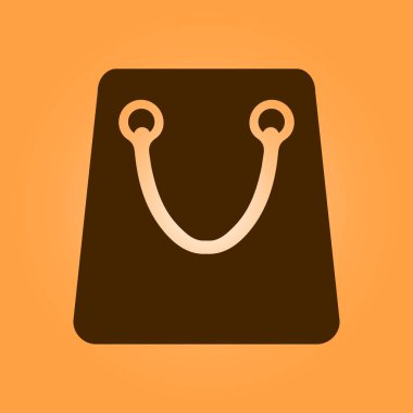 Alışveriş çantası simgesi. Butik alışveriş sembolü. Düz tasarım.