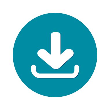 Simgesini indirin. Düğme yükleyin. Düz tasarım stili.