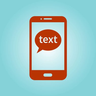 Mobil sohbet simgesi. Cep telefonu Web sohbet ve iletişim temsil eden.