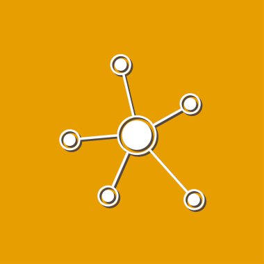 Sosyal ağ tek simge. Küresel teknoloji. İş sosyal bağlantıları ağ.