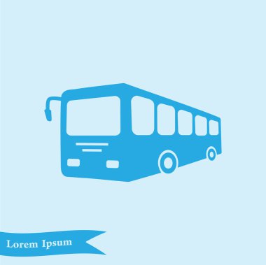 Otobüs işareti simgesi. Toplu taşıma sembolü. Düz tasarım stili.