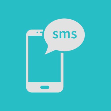Akıllı telefon e-posta veya sms simgesi. Mobil posta işareti simgesi.