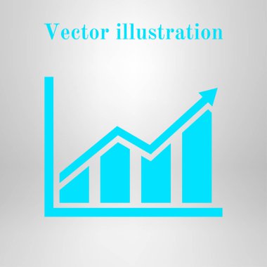 Infographic. Grafik simgesini. Büyüyen grafik erkek. Düz tasarım stili.