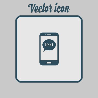 Mobil sohbet simgesi. Cep telefonu Web sohbet ve iletişim temsil eden.