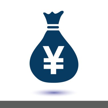 Yen Jpy para birimi konuşma balonu simgesini. Düz tasarım stili. 