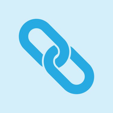 Bağlantı tek simge. Zincir bağlantı simgesi. Kaynağına bağlantı simgesi.