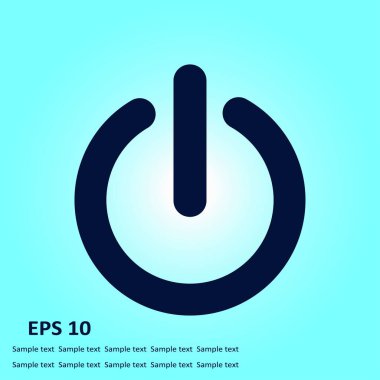 Güç işareti düz simgesi.