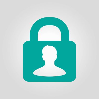 Kullanıcı oturum açma kimlik doğrulama simgesi. Düz tasarım stili.