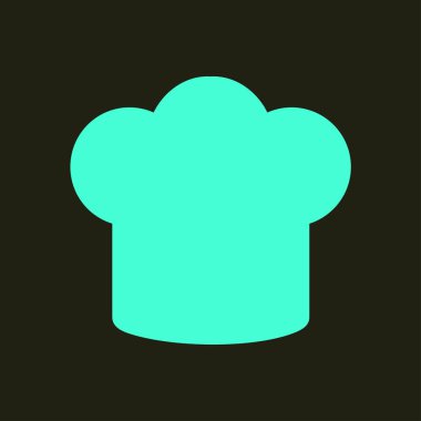 Chef şapka işareti simgesi. Şapka pişirme sembolü.