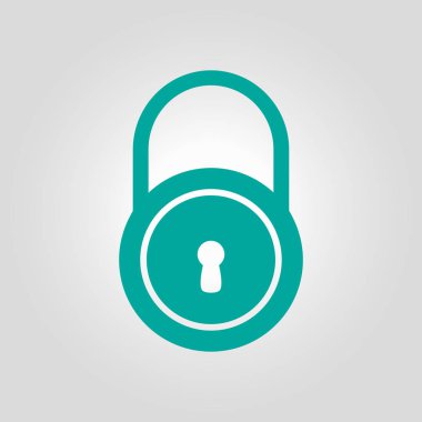 Kilit simgesi. Düz tasarım stili. Kullanıcı erişimi.