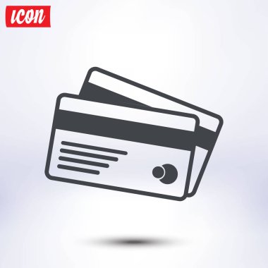 Vektör kredi kartları simgesi. Düz tasarım stili. 