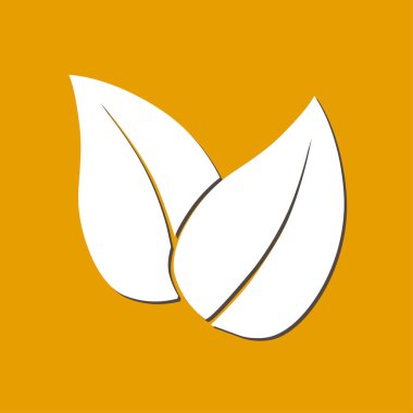 Yaprak simgesi. Taze doğal ürün simgesi. Organik ürün işareti. Düz tasarım stili.