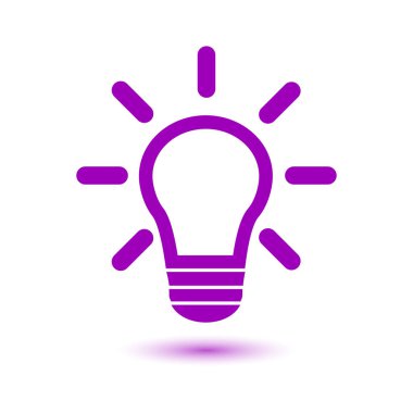 Işık lamba işareti simgesi. Fikir sembolü. Yaratıcı düşünme ve iş fikri.