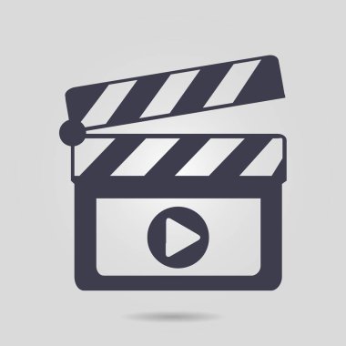 Film yapımcısı clapper kurulu simgesi. Düz tasarım stili.