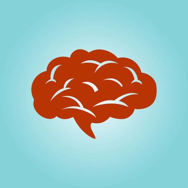 Beyin simgesi. İnsan akıllı akıllı zihin. Nöroloji sembolü.