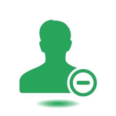 Kullanıcı işareti simgesini kaldırın. Arkadaş simgesini kaldırmak. Düz tasarım stili.