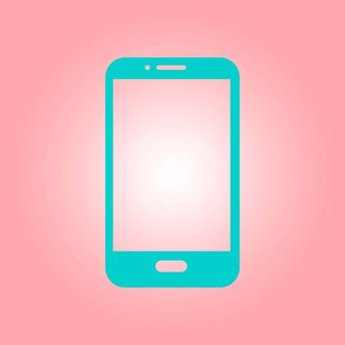 Smartphone simge vektör Illustration. Düz tasarım stili. 