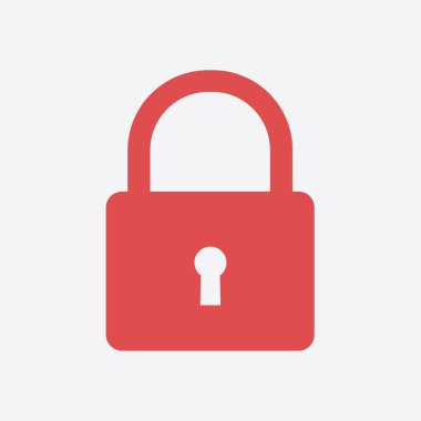 Kilit simgesi. Kullanıcı oturum açma kimlik doğrulama simgesi. Düz tasarım stili. 