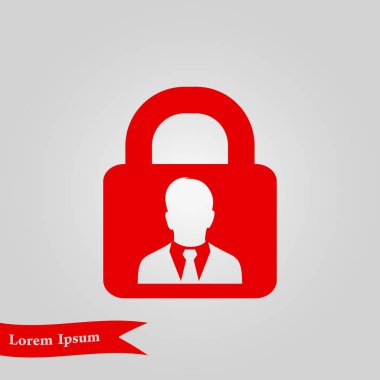 Kullanıcı oturum açma kimlik doğrulama simgesi. Düz tasarım stili.