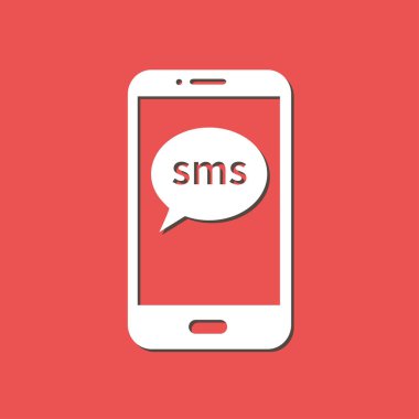 Akıllı telefon e-posta veya sms simgesi. Mobil posta işareti simgesi.
