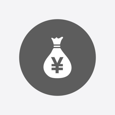 Yen Jpy para birimi konuşma balonu simgesini. Düz tasarım stili. 