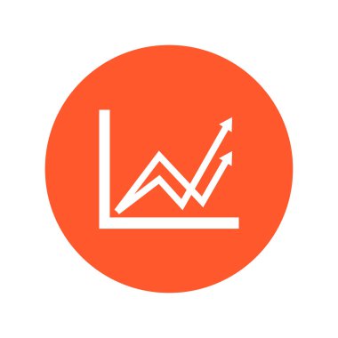 İş grafiği. Infographic. Grafik simgesini. Büyüyen grafik erkek. Düz tasarım stili.