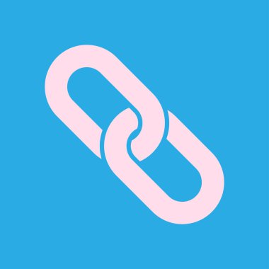 Bağlantı tek simge. Zincir bağlantı simgesi. Kaynağına bağlantı simgesi.