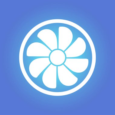 Egzoz fan simge. Vantilatör sembolü. Düz tasarım stili.