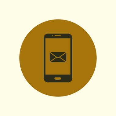 Akıllı telefon e-posta veya sms simgesi. Mobil posta işareti simgesi.