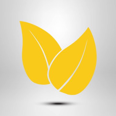 Yaprak simgesi. Taze doğal ürün simgesi. Organik ürün işareti. Düz tasarım stili.