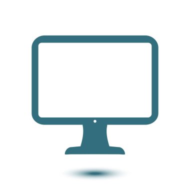 Bilgisayar ekran işareti simgesi. Düz tasarım stili.