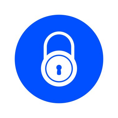 Kilit simgesi. Düz tasarım stili. Kullanıcı erişimi.