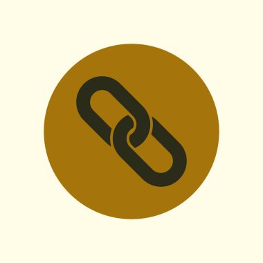 Bağlantı tek simge. Zincir bağlantı simgesi. Kaynağına bağlantı simgesi.