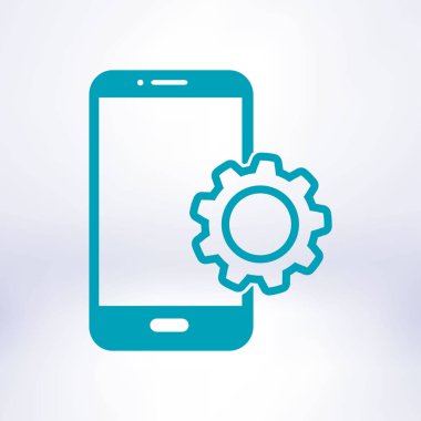 Akıllı telefon hizmetleri simgesi. Mobil kullanıcılar için destek.