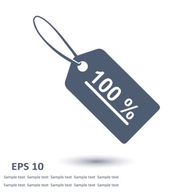 Satılık Etiketler simgesi. Düz tasarım stili. Rozet etiketi, bir fiyat etiketi, indirim