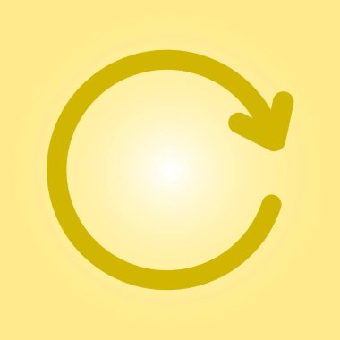 Dairesel ok işareti simge vektör. Sağa taşır oku.