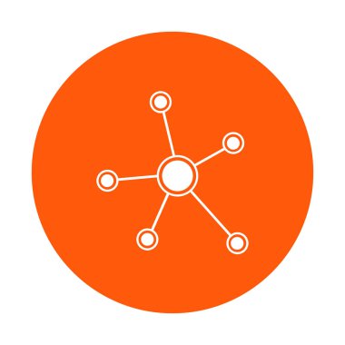 Sosyal ağ tek simge. Küresel teknoloji. İş sosyal bağlantıları ağ.